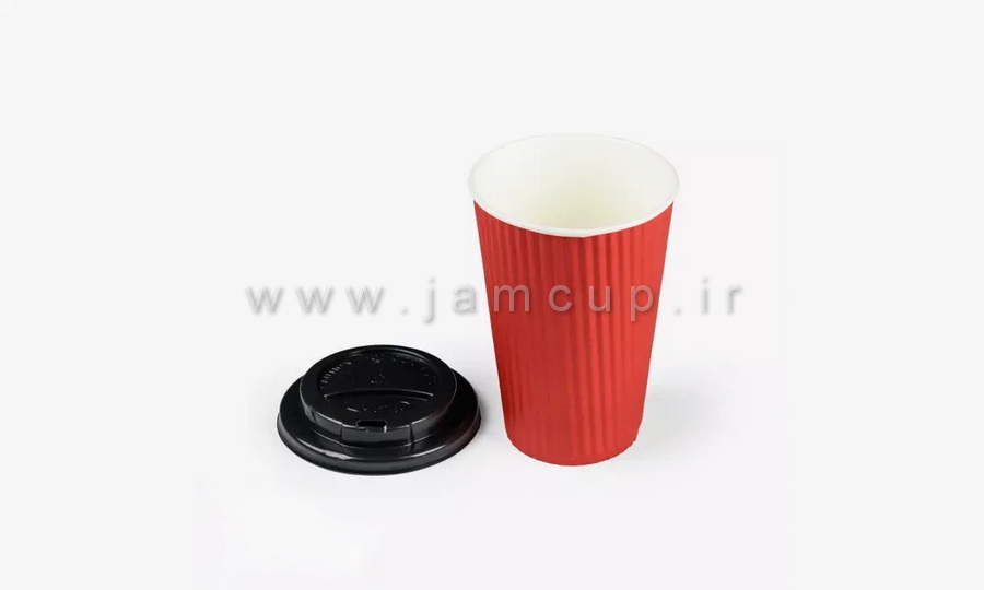 لیوان کاغذی دوجداره کرکره ای قرمز