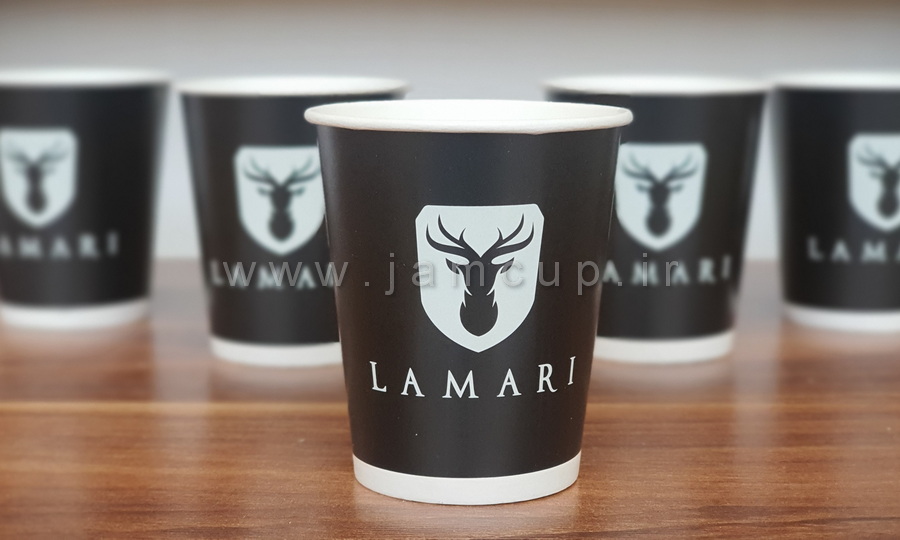 فروش عمده لیوان کاغذی با چاپ فوری برای برند لاماری